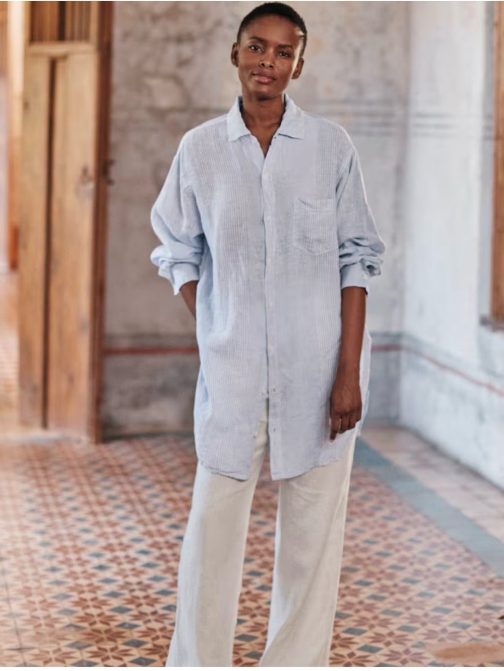CP Shades Marella Linen Tunic Oversized Blouse Top XS to L